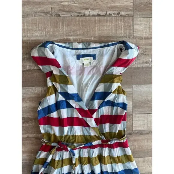 Anthropologie Maeve Cricket Club Plaid Gingham Collar Dress Size 6